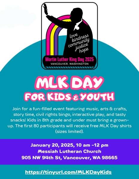 Martin Luther King Jr Day Celebration for Kids and Youth January 20