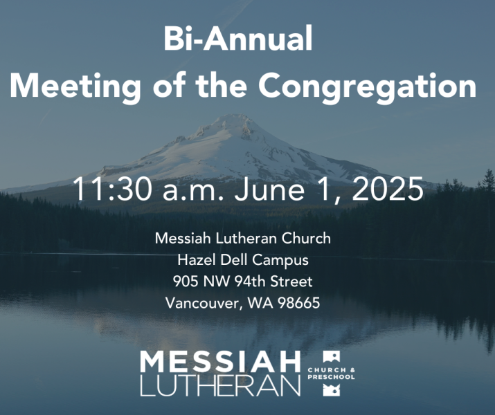 Bi-Annual Meeting of the Congregation June 1 at 11:30am