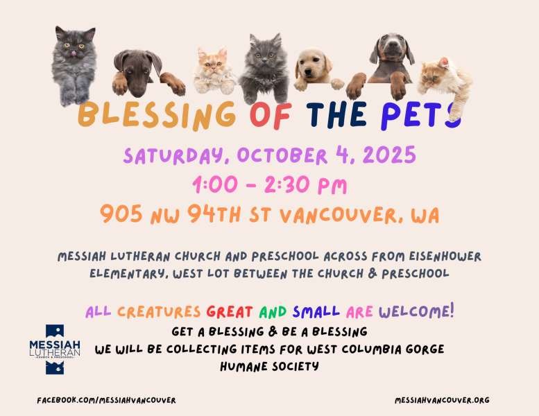 Blessing of the Pets at Messiah October 4